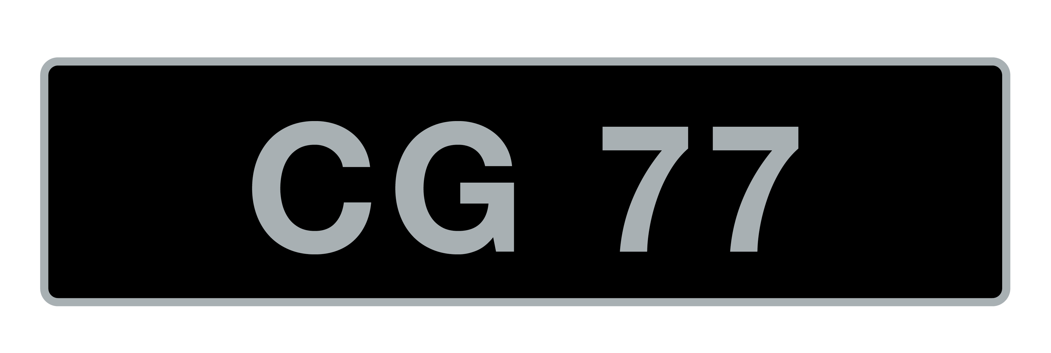 'CG 77' UK Vehicle Registration Number,