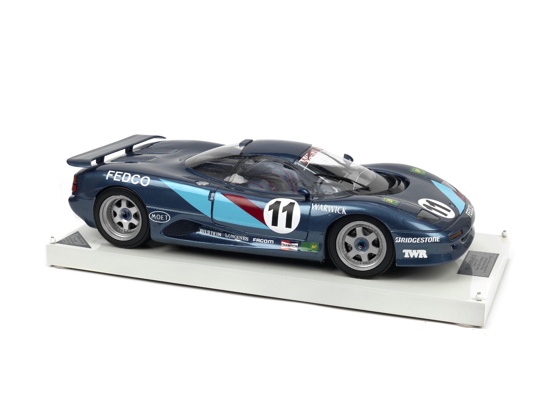 A 1:8 scale scratch-built model of a Jaguar XJR-15 by Javan Smith,