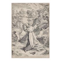 Agostino Carracci (1557-1602); Saint Francis Receiving the Stigmata;