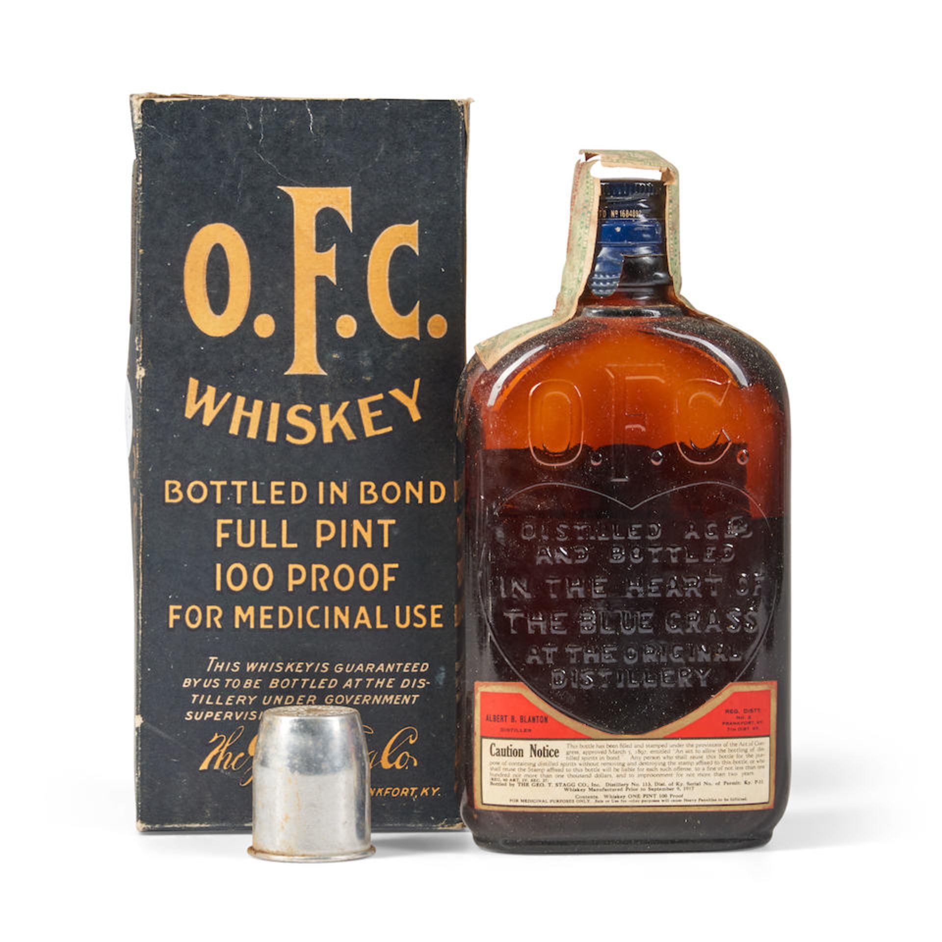 OFC Bottled in Bond Geo. T. Stagg Company 1917 (1 pint bottle) - Image 2 of 3