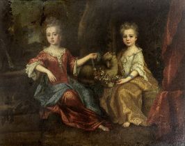 Circle of Sir Godfrey Kneller (L&#252;beck 1646-1723 London) Portrait of Ladies Catherine and Ja...