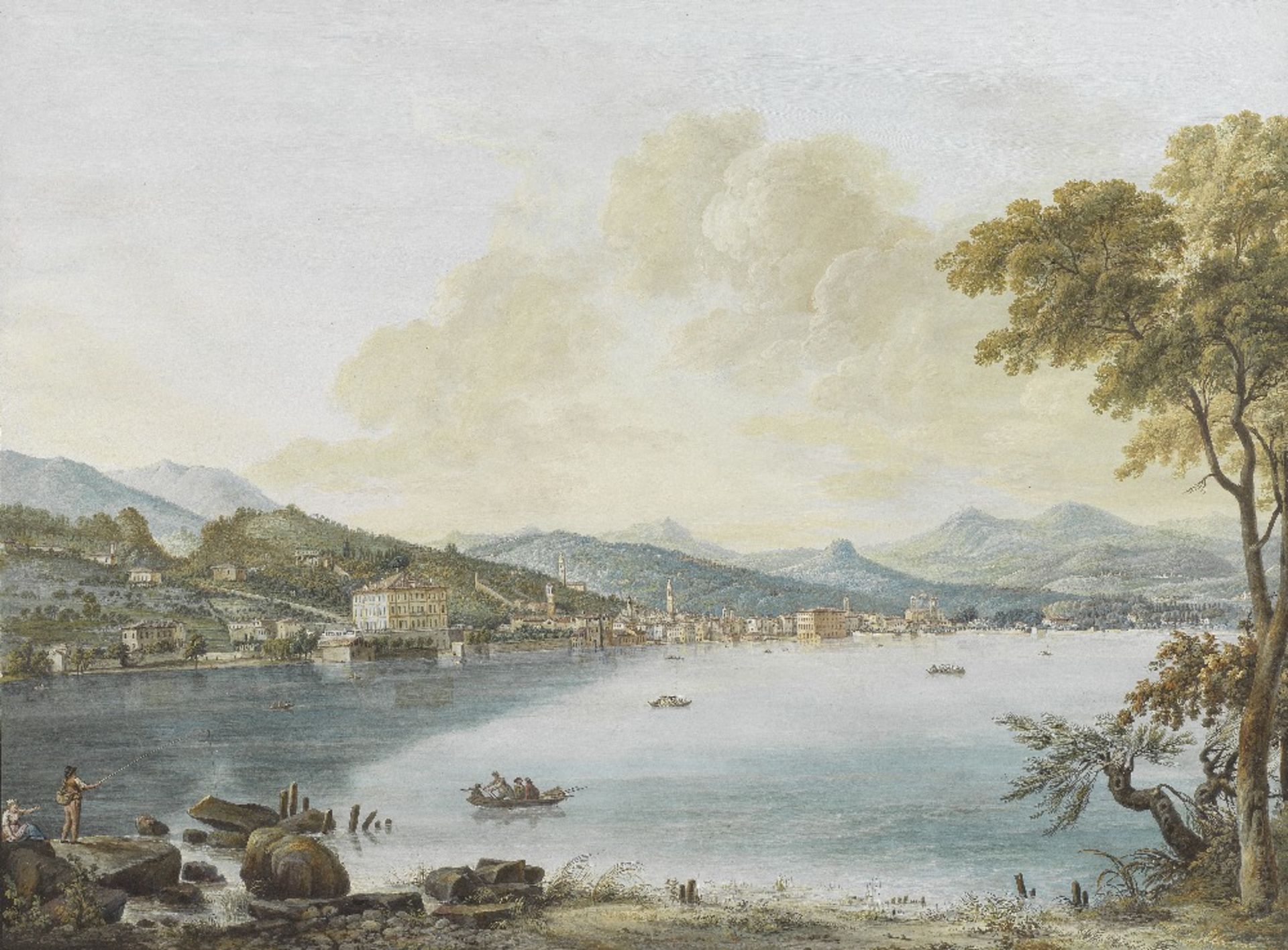 Giosafatto Alfieri (active Italy, early 19th Century) A view of Lugano; and a View of a fortifi...