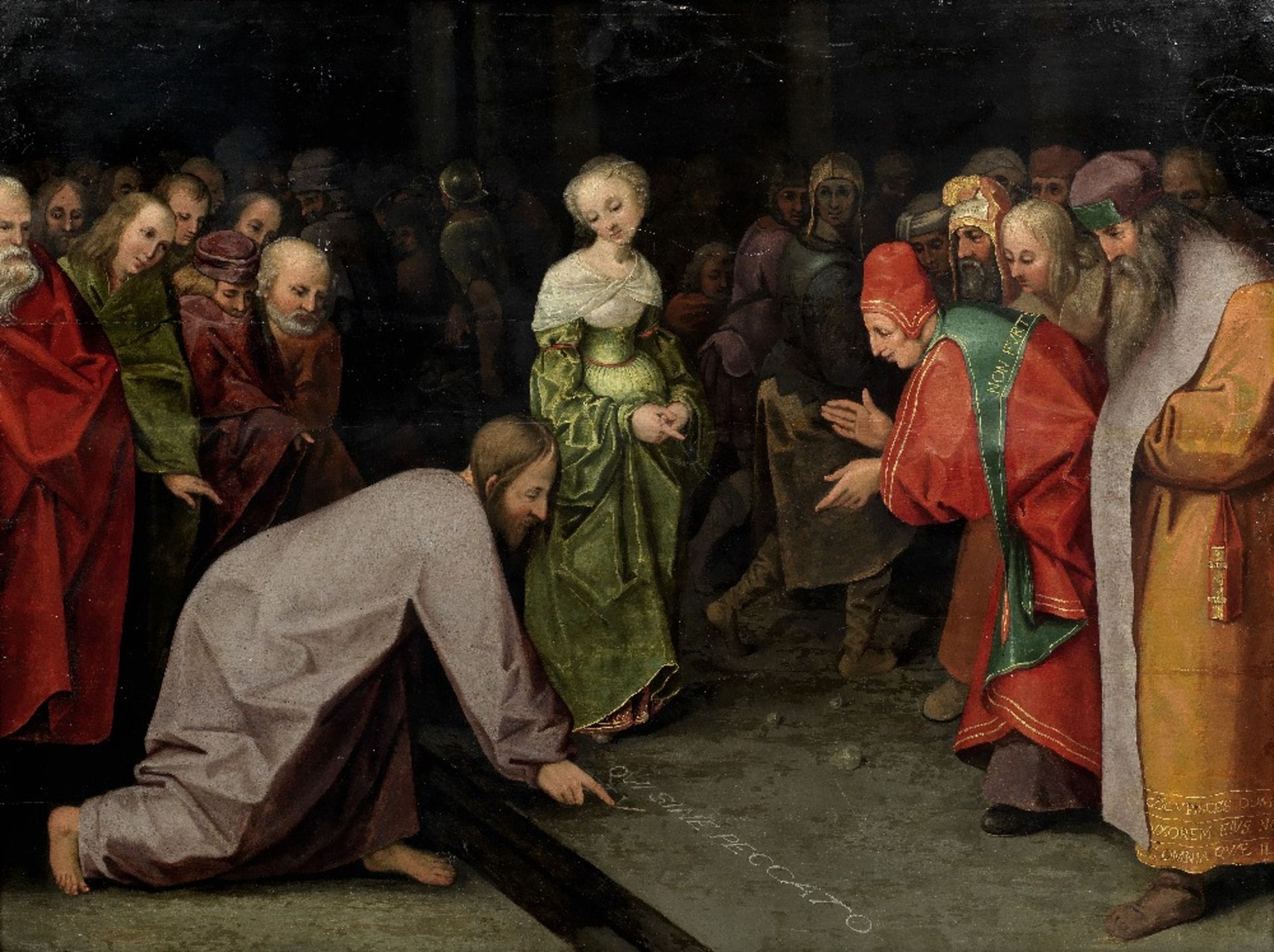 Follower of Pieter Brueghel the Elder (circa 1525-1569 Brussels) Christ and the Woman taken in A...