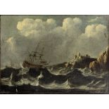 Circle of Jan Peeters (Antwerp 1624-1677) Shipping in a rough sea unframed