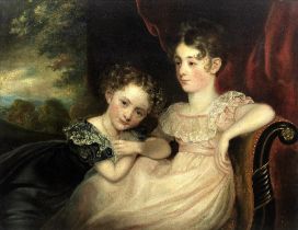 Thomas Kirkby (active Britain, 1796-circa 1847) Portrait of Theodosia and Joanna Wren, seated be...