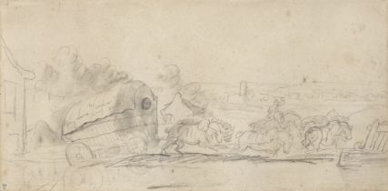 Jean-Louis Andr&#233; Th&#233;odore G&#233;ricault (Rouen 1791-1824 Paris) Study of a wagon draw...
