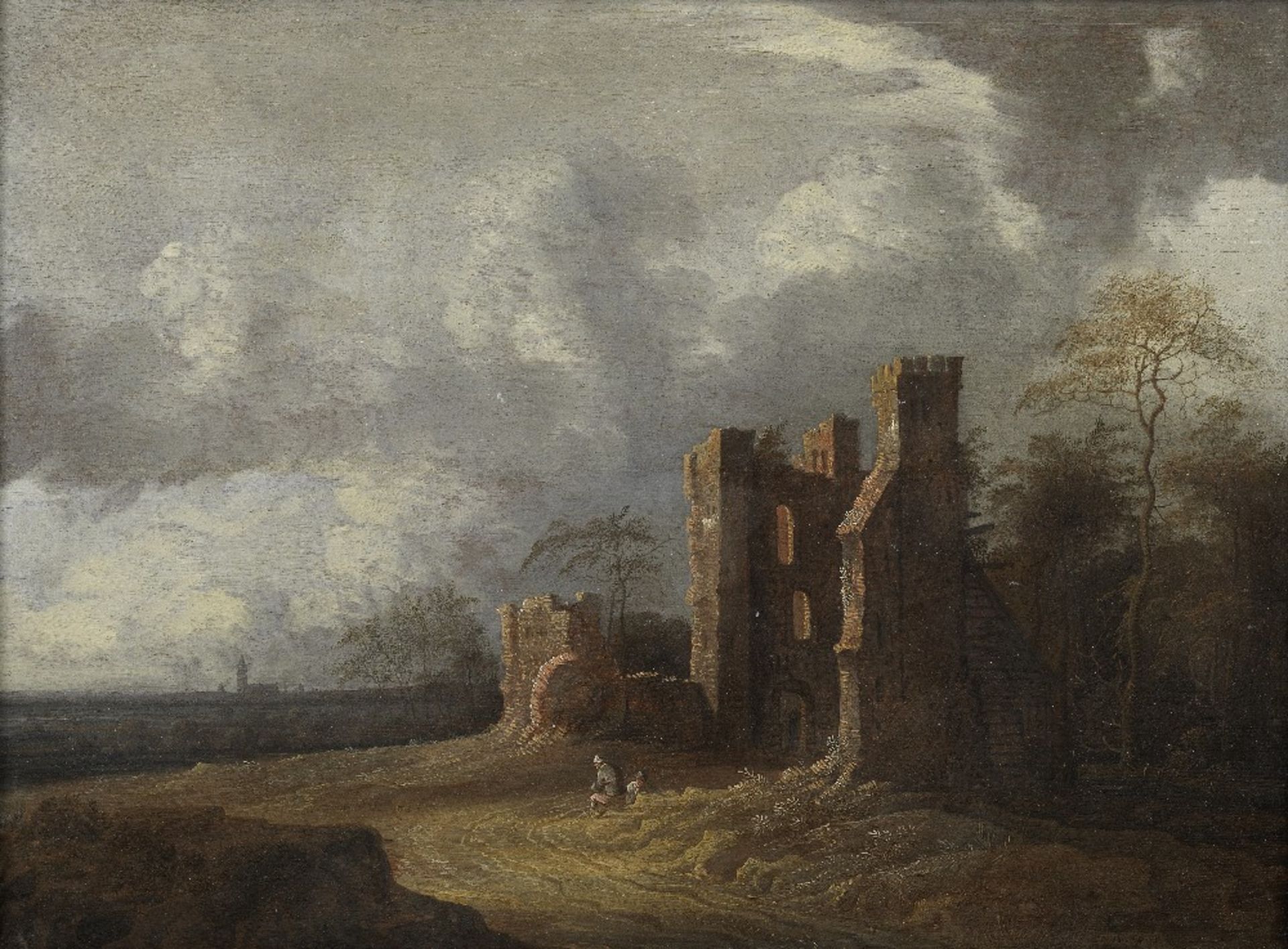 Jacob van der Croos (The Hague 1632-circa 1690 Middelburg or Amsterdam) A landscape with ruins a...