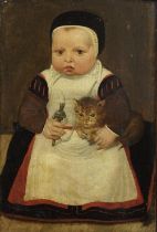 Follower of Adriaen van der Linde (Bruges circa 1560-1609) Portrait of a child, full-length, hol...