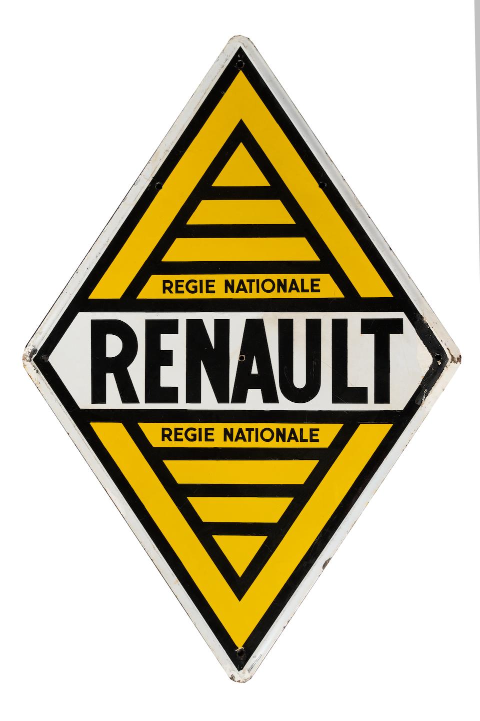 RENAULT Plaque émaillée, années 60