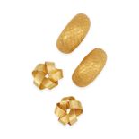 TWO PAIRS OF 18K GOLD EARCLIPS