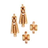 TWO PAIRS OF HOLLOW 14K GOLD EARRINGS