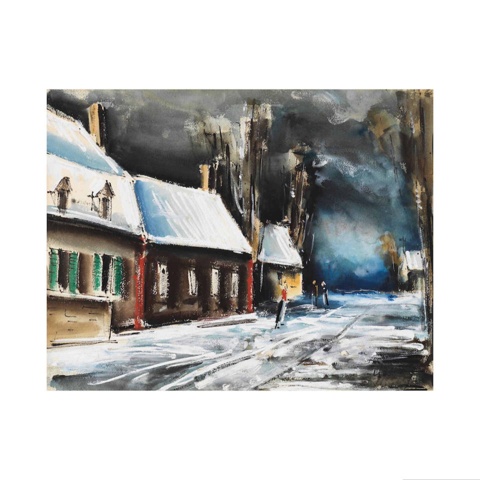 MAURICE DE VLAMINCK (1876-1958) Village sous la neige