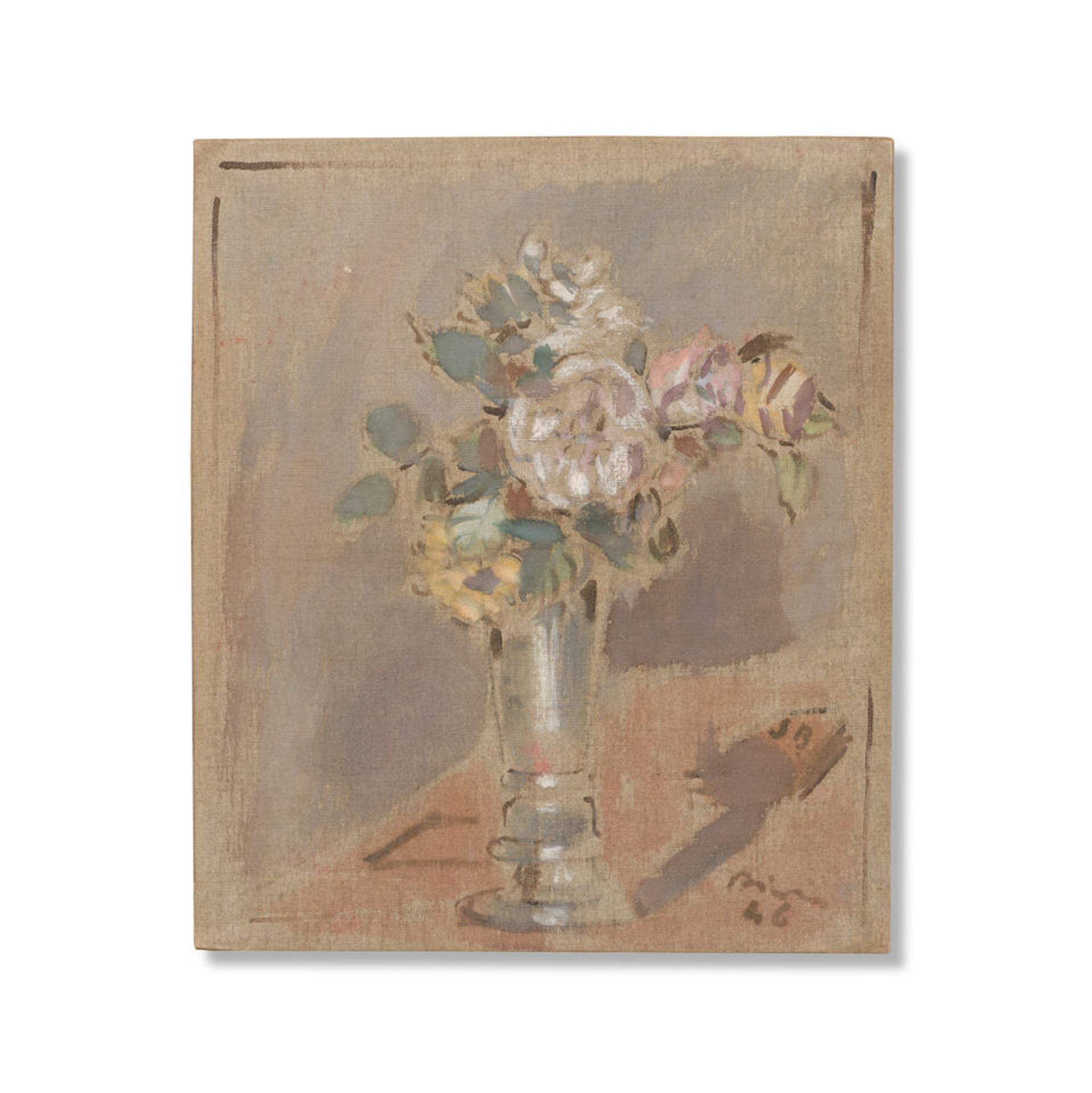 FILIPPO DE PISIS (1896-1956) Bouquet de fleurs ; Portrait masculin (recto-verso)