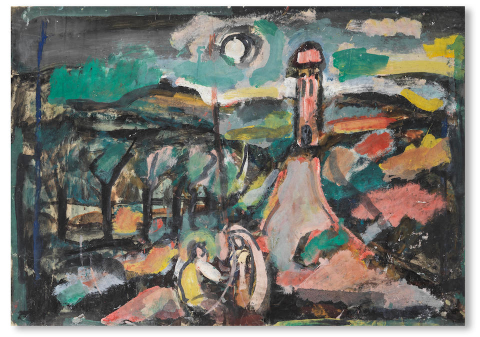 GEORGES ROUAULT (1871-1958) Paysage au bosquet