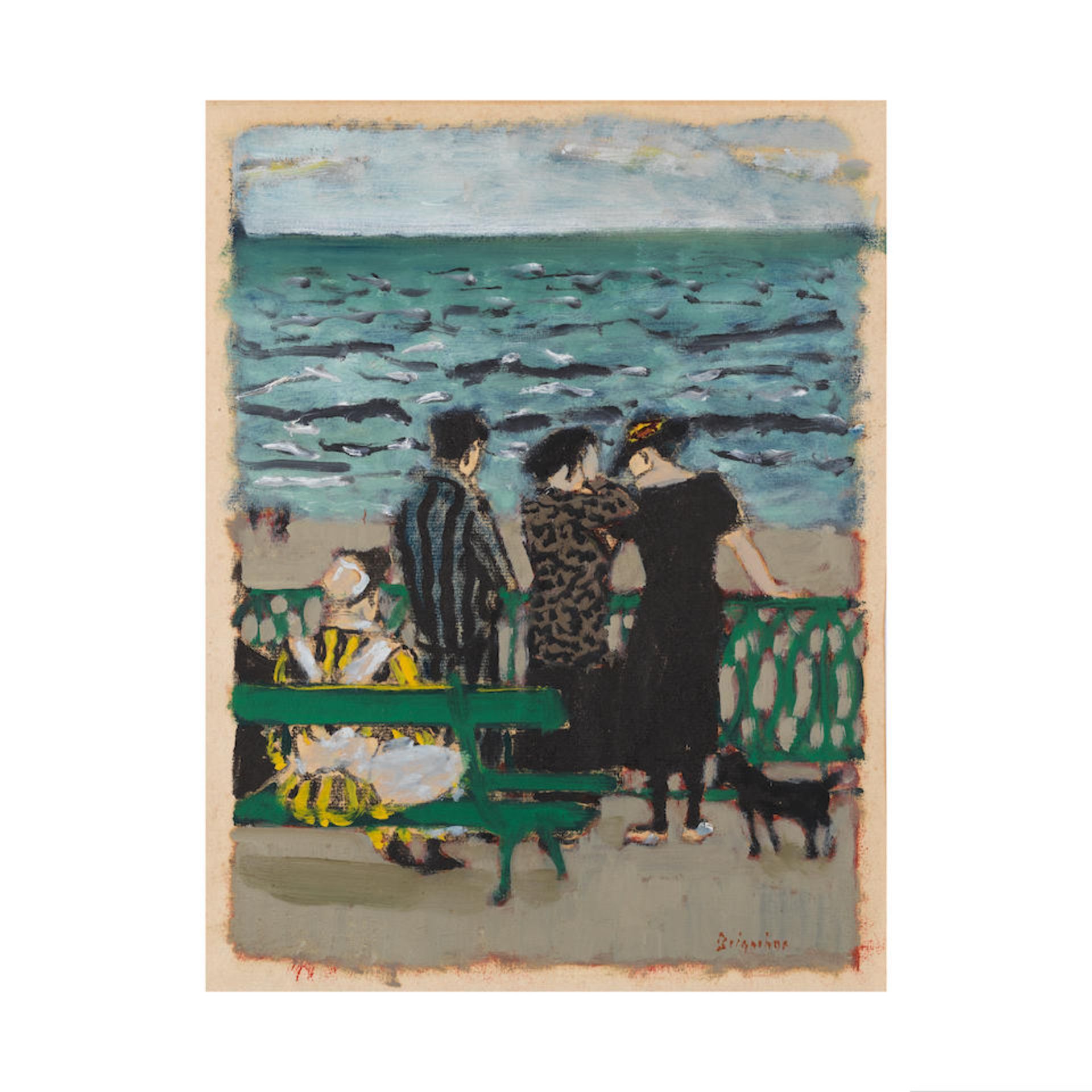 MAURICE BRIANCHON (1899-1979) Sur la plage de Saint-Sébastien