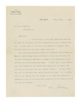 TESLA ON ELECTRICITY. TESLA, NIKOLA. 1856-1943. Typed Letter Signed ('N. Tesla') to N.S. Amstutz...