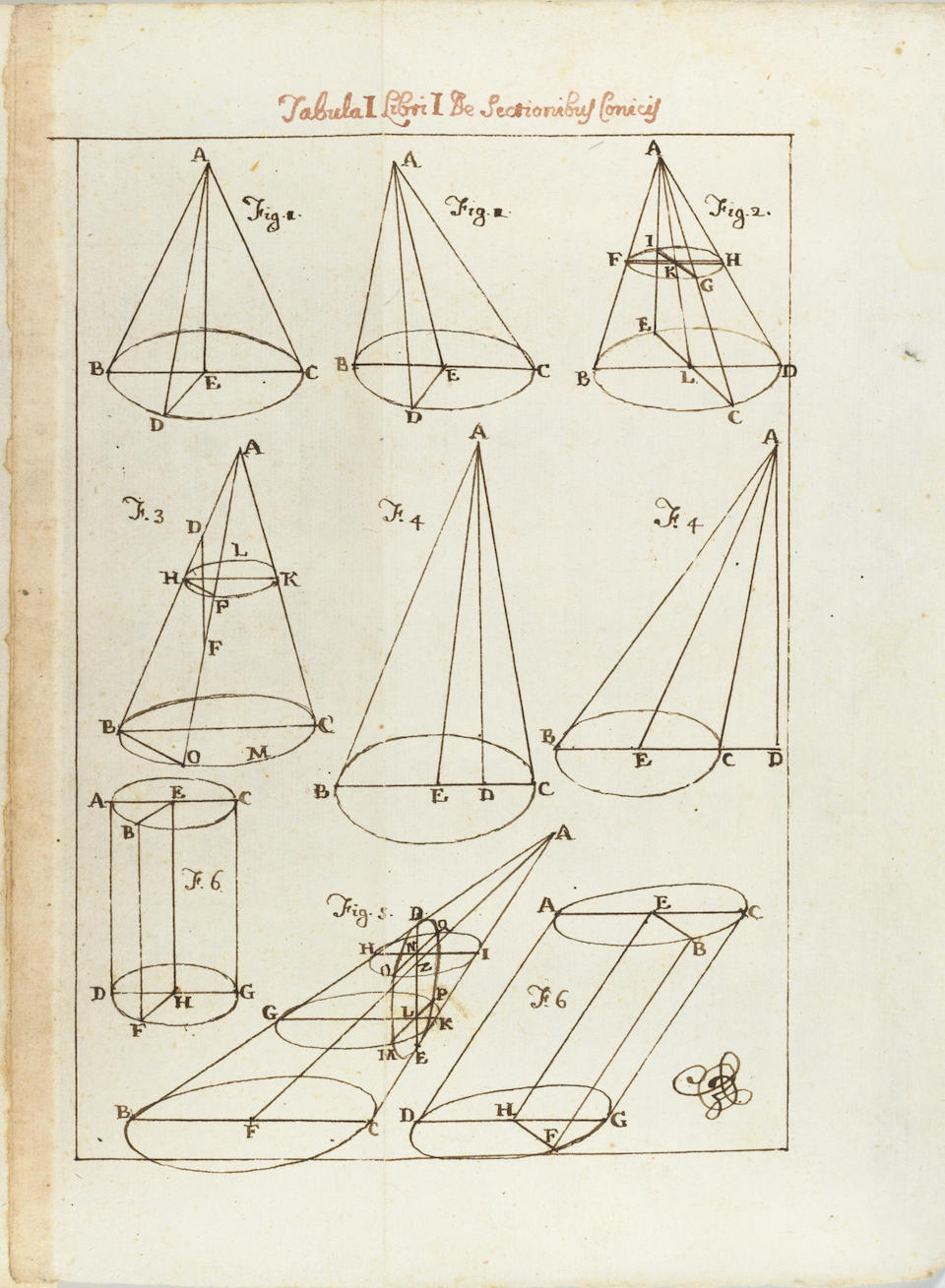 [MATHEMATICS] UNIQUE 18TH-CENTURY ILLUSTRATED MATHEMATICAL MANUSCRIPT ON CONIC SECTIONS. STAMPA,... - Image 4 of 6