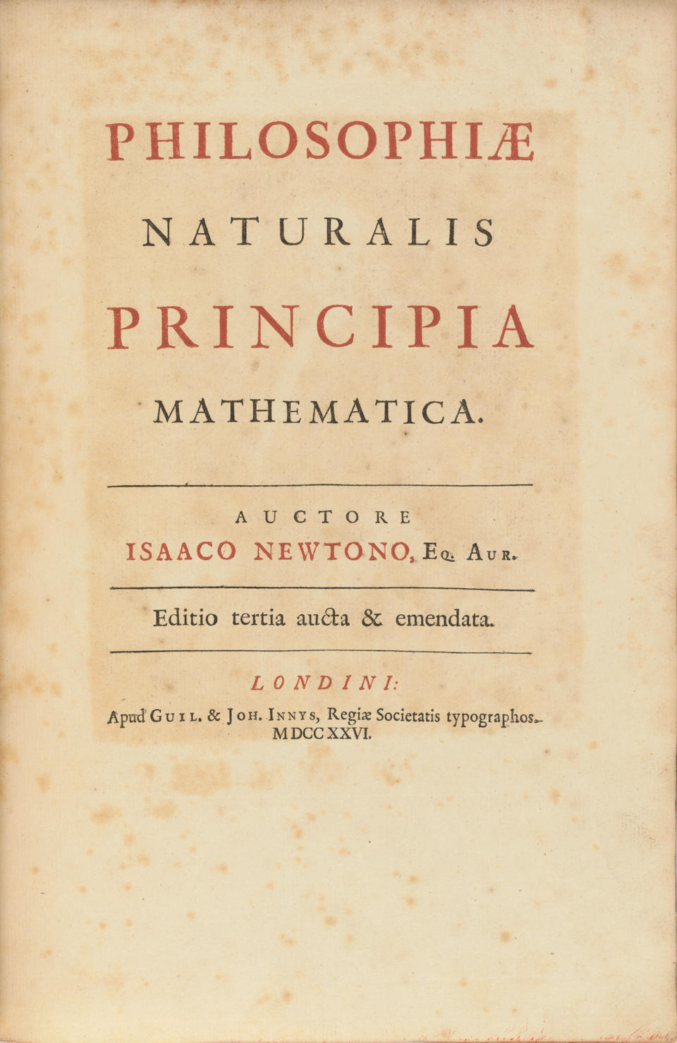 [NEWTON] RARE PRESENTATION COPY OF NEWTON'S PRINCIPIA. NEWTON, ISAAC. 1642-1727. Philosophiae na... - Image 3 of 3