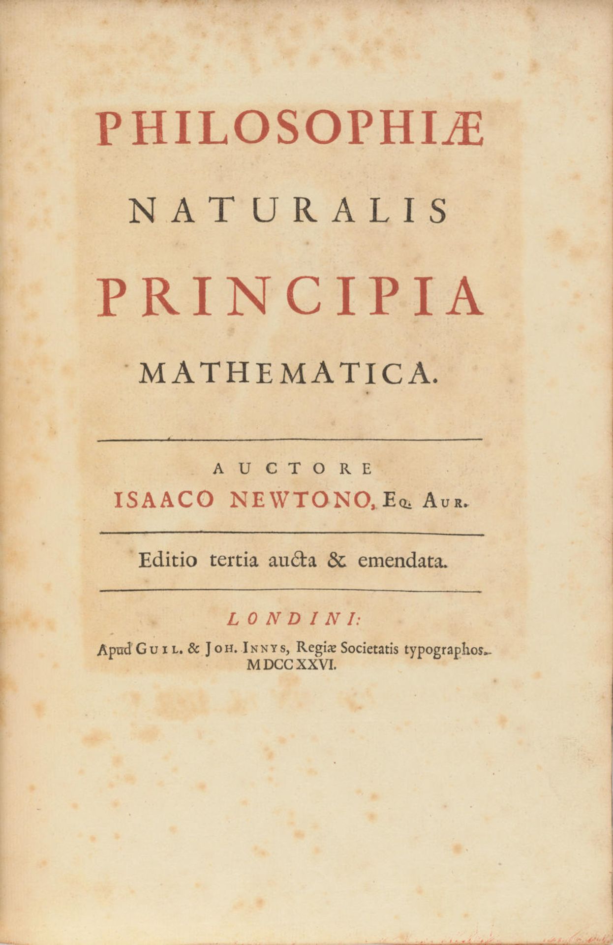 [NEWTON] RARE PRESENTATION COPY OF NEWTON'S PRINCIPIA. NEWTON, ISAAC. 1642-1727. Philosophiae na... - Bild 3 aus 3