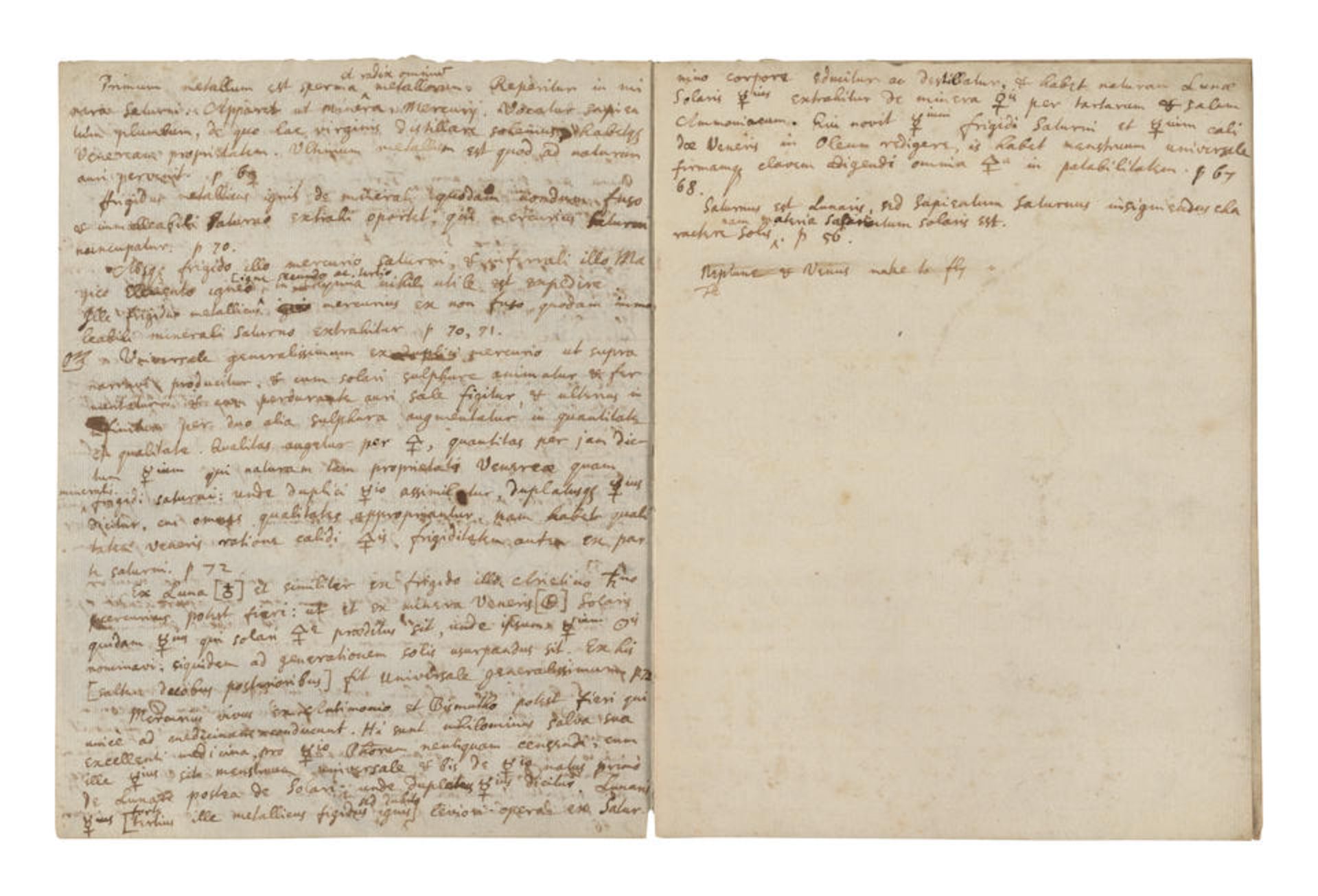 NEWTON'S ALCHEMY: A 'KEY' TO NEWTON'S SCIENCE. NEWTON, ISAAC. 1642-1727. Autograph alchemical ma... - Bild 4 aus 4
