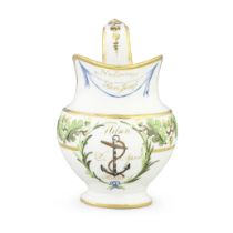 A London-decorated Paris porcelain milk jug from the 'Baltic Service', circa 1802