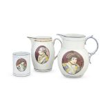 Nelson and Duncan: Two pearlware jugs and a mug, circa 1800