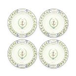 Four creamware soup plates from the 'Baltic Set Dinner Service', circa 1802
