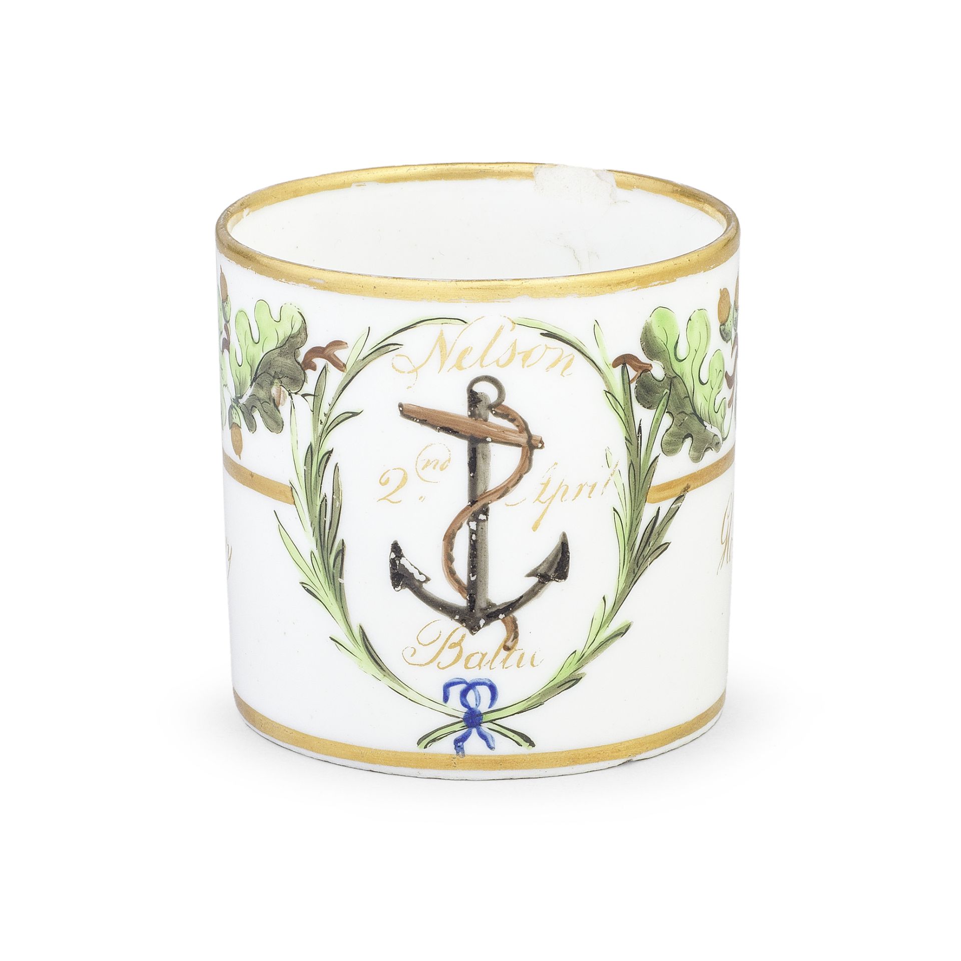 A London-decorated Paris coffee can from the 'Baltic Service', circa 1802