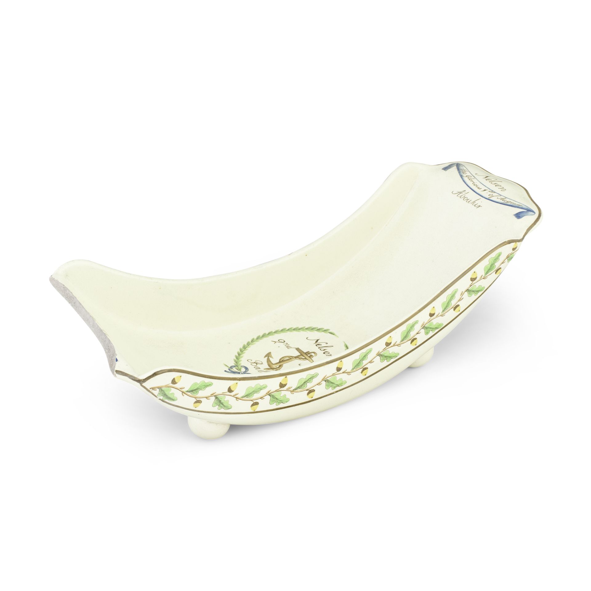A creamware cheese tray from the 'Baltic Set Dinner Service', circa 1802