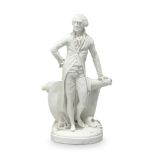 A rare Derby biscuit figure of Admiral Lord Howe, circa 1795