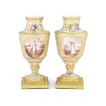 An important pair of Coalport vases by Thomas Baxter, dated 1801