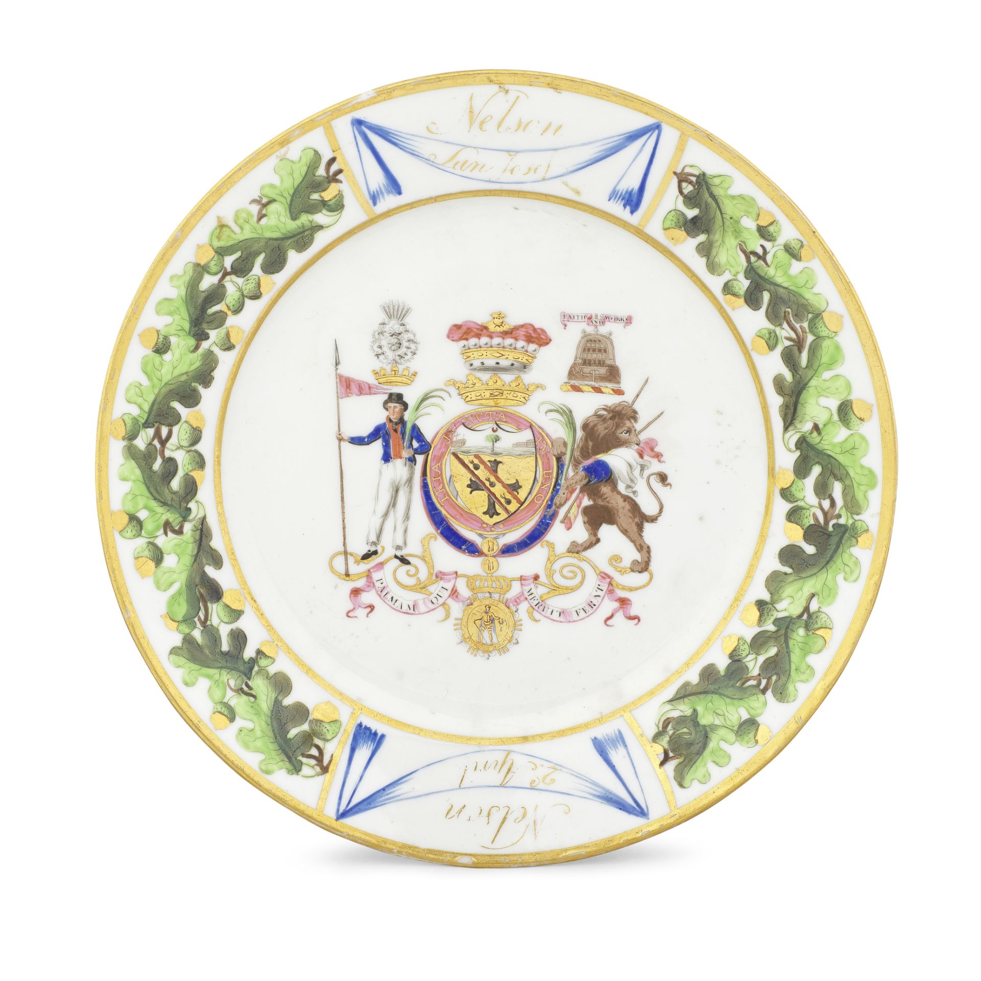Another London-decorated Paris plate from the 'Nelson Set Dessert Service', circa 1802
