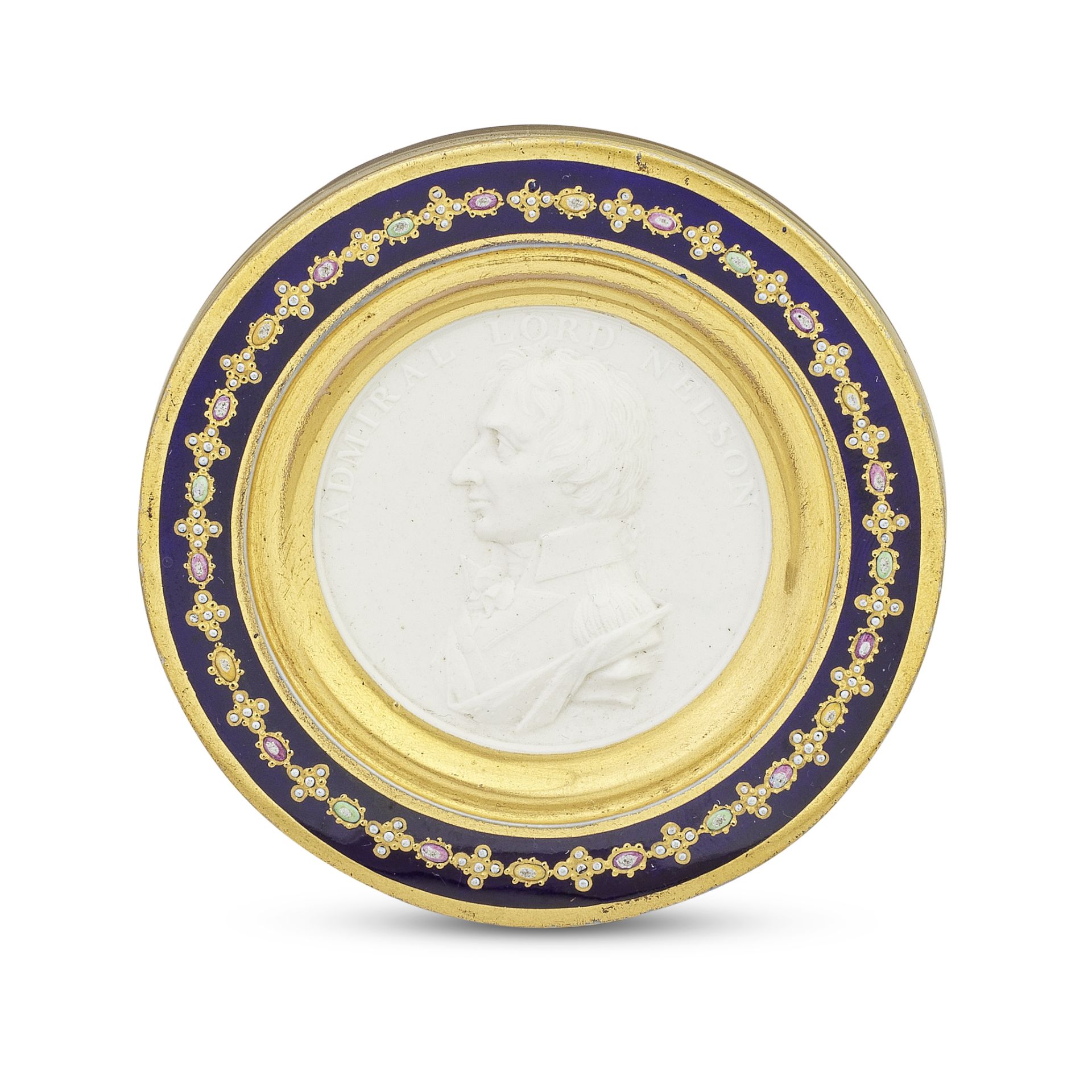A fine Flight, Barr and Barr portrait medallion of Nelson by Thomas Baxter, circa 1815
