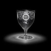 A large engraved naval commemorative rummer, dated 1802