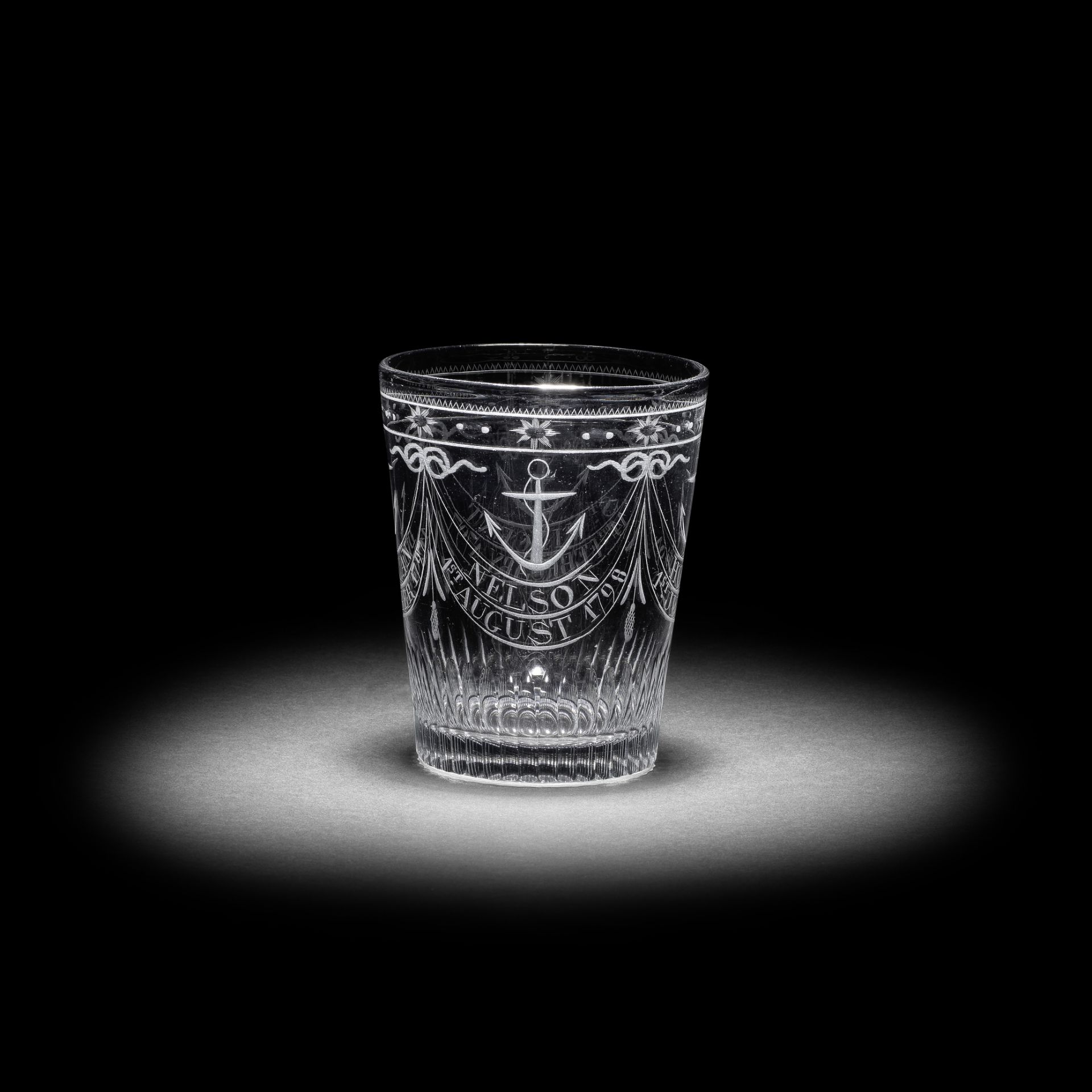 An engraved naval commemorative tumbler, circa 1798-1805