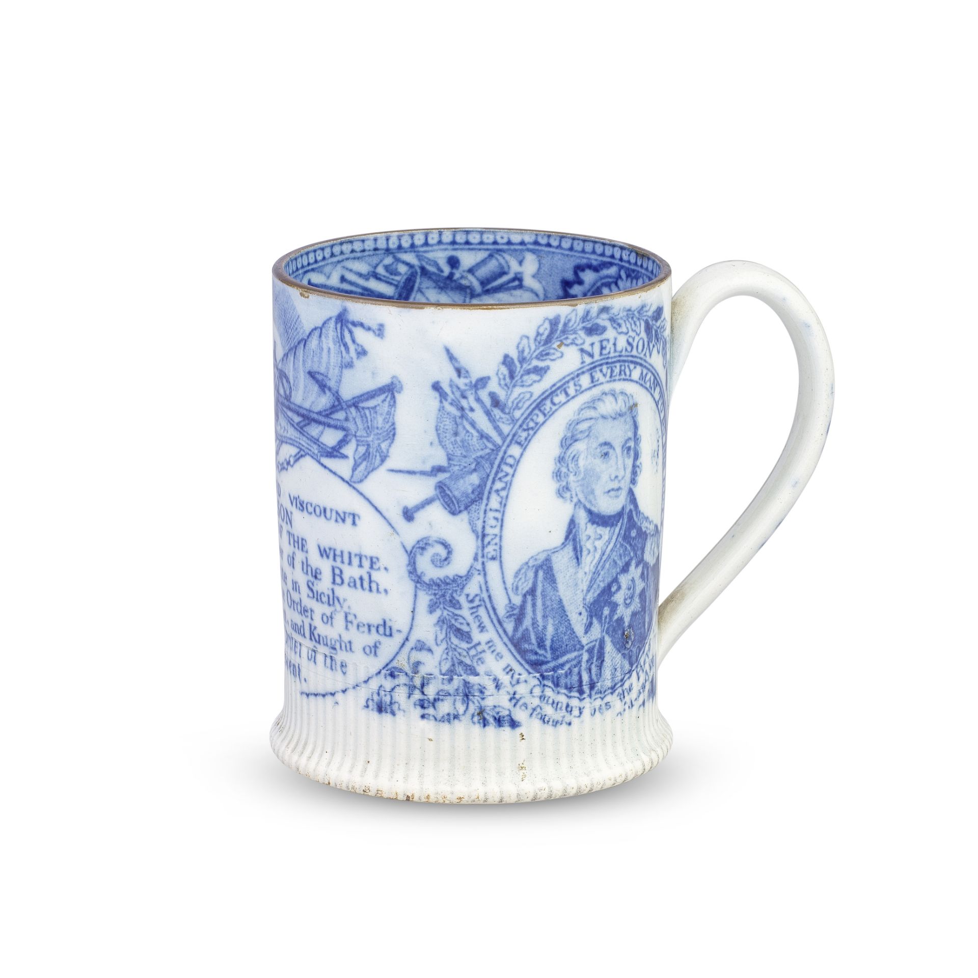 A small pearlware mug, circa 1805-10