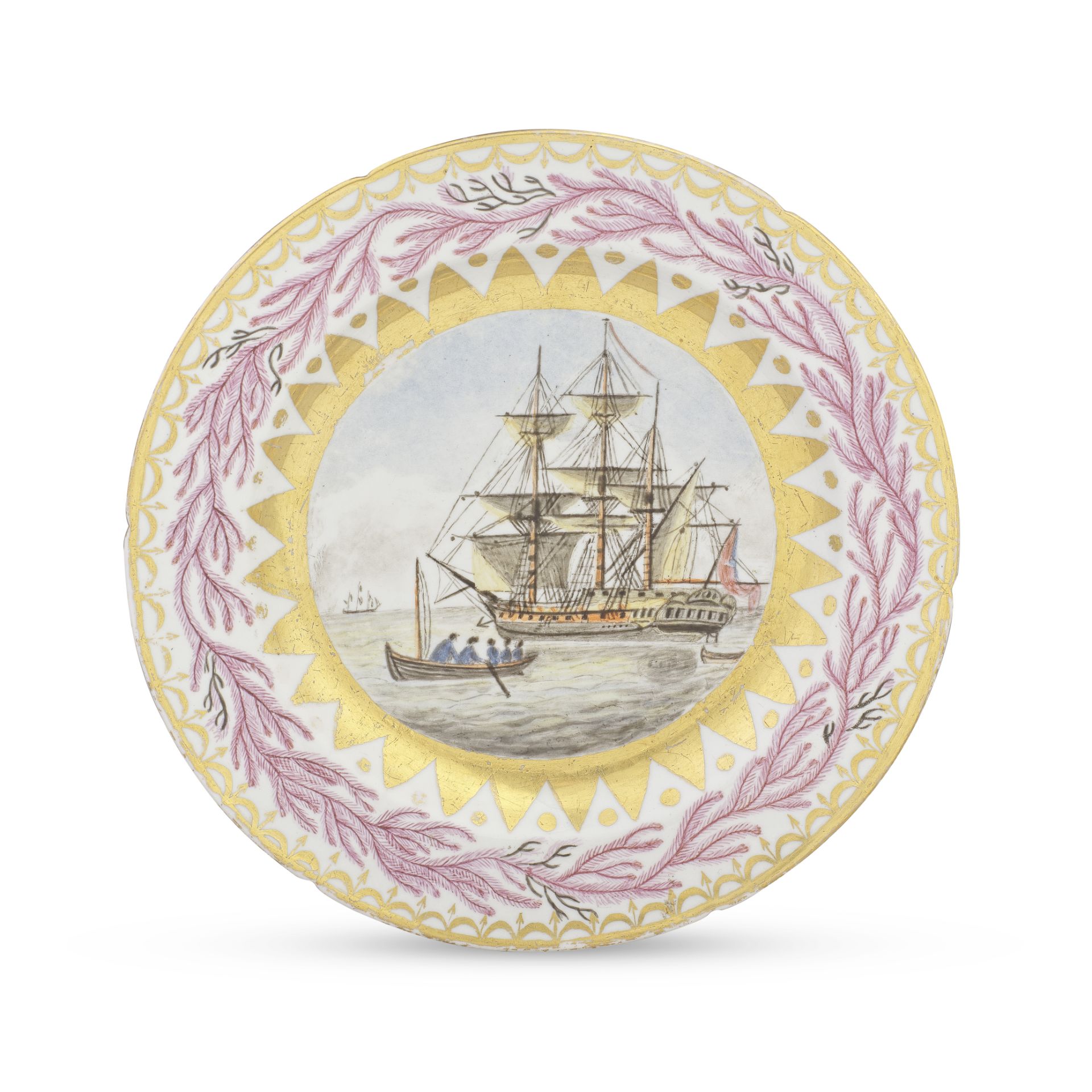 An independently-decorated Coalport cabinet plate, dated 1805