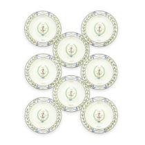Eight creamware soup plates from the 'Baltic Set Dinner Service', circa 1802