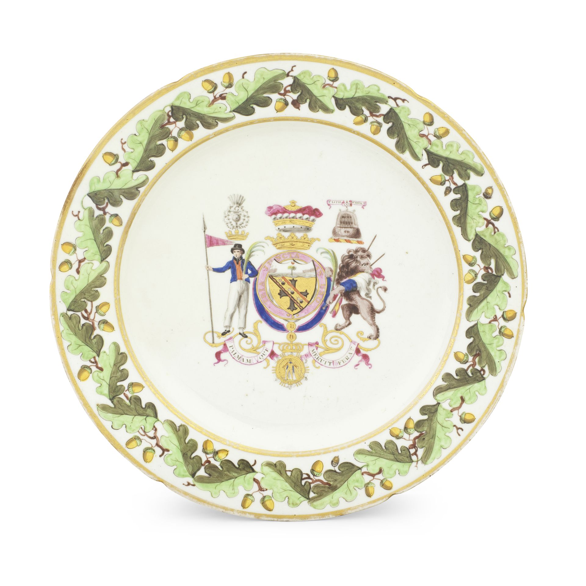 A Coalport plate, probably a Specimen or trial for the 'Nelson Set Tea Service', circa 1802
