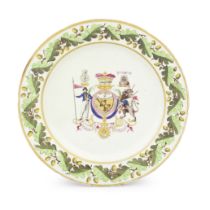 A Coalport plate, probably a Specimen or trial for the 'Nelson Set Tea Service', circa 1802