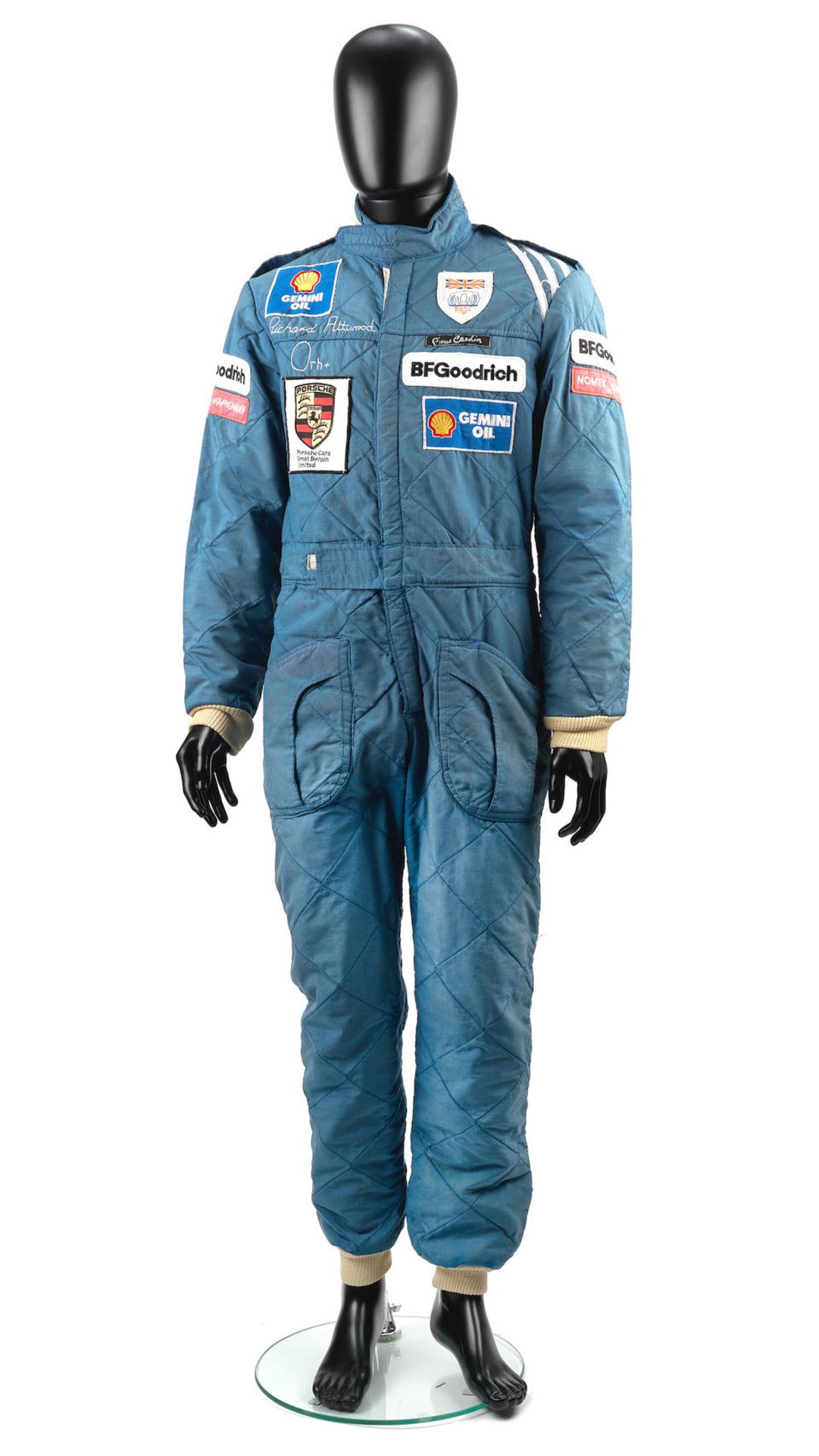 A set of Richard Attwood's Porsche race overalls by Du Pont,