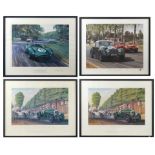Four framed Le Mans signed limited edition prints,