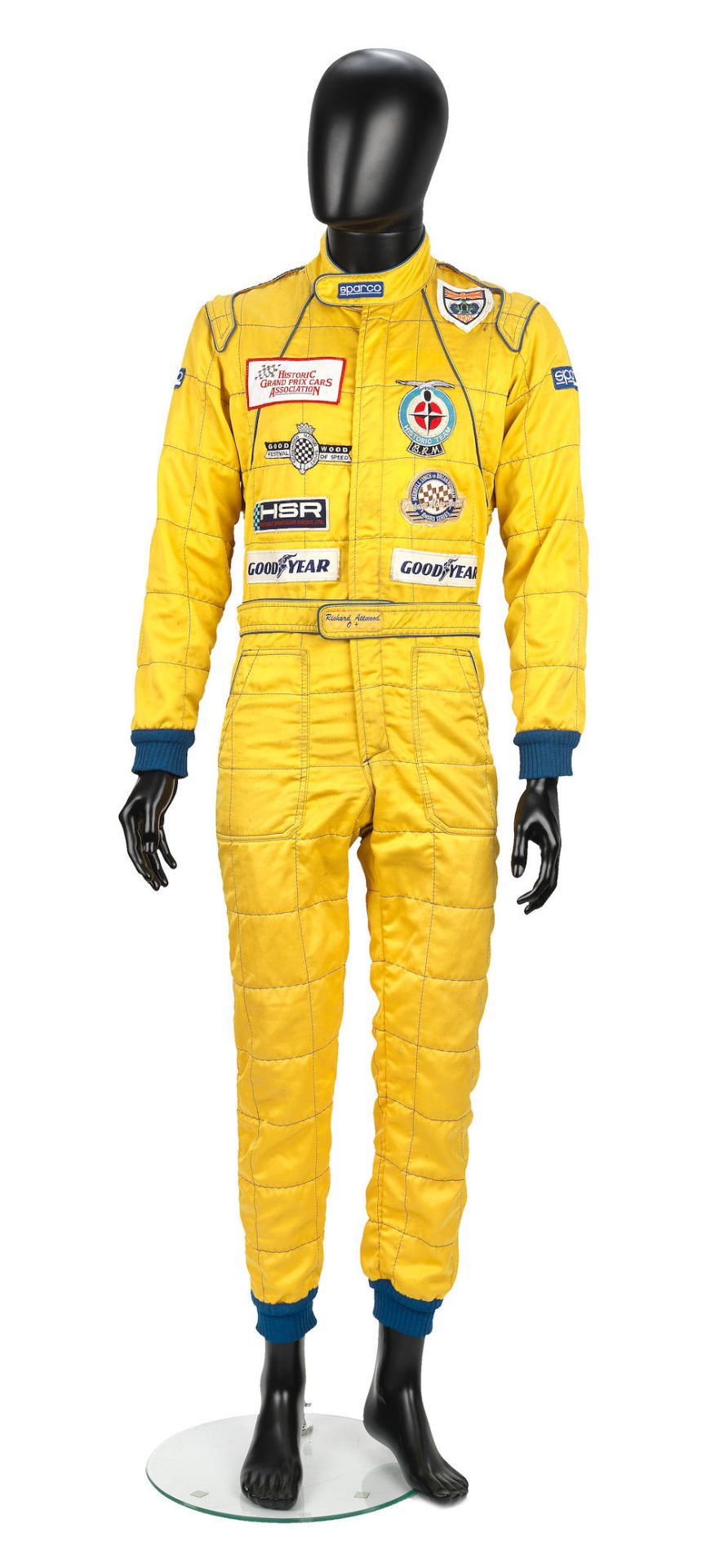 A set of Richard Attwood's Historic Grand Prix Cars Association race overalls by Sparco,