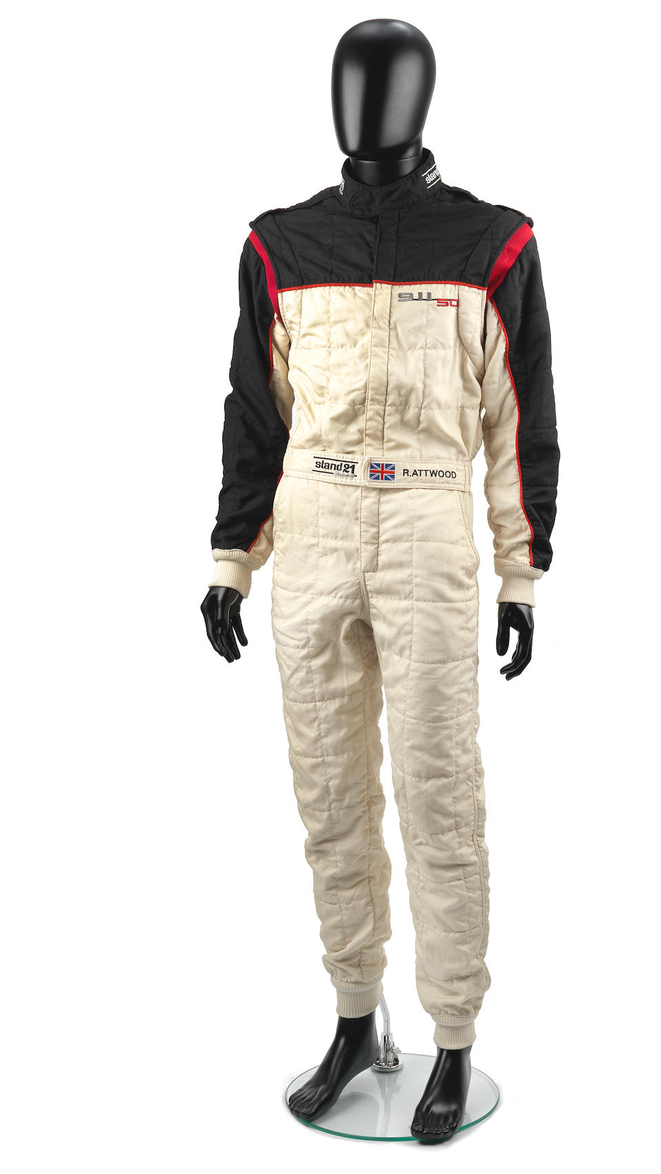 A set of Richard Attwood's Porsche 911 50th Anniversary race overalls by Stand 21, 2013, ((2))