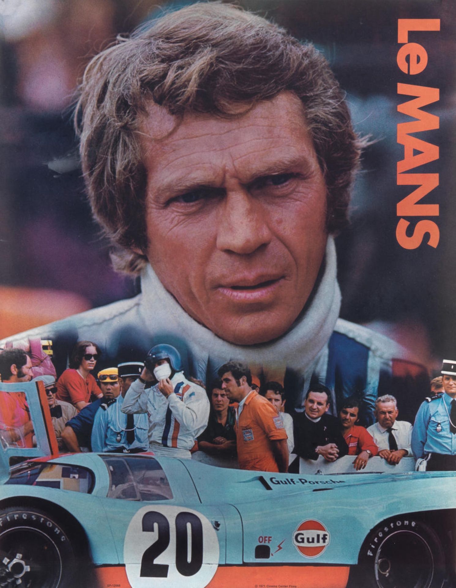 An original Steve McQueen 'Le Mans' film poster by Cinema Centre Films, 1971,