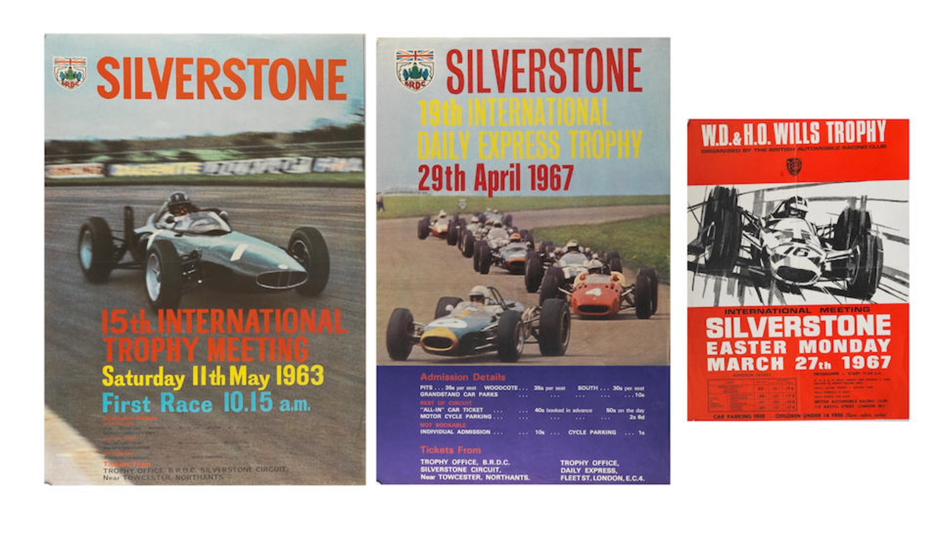 Seven 1960s and later Silverstone race posters, ((7))