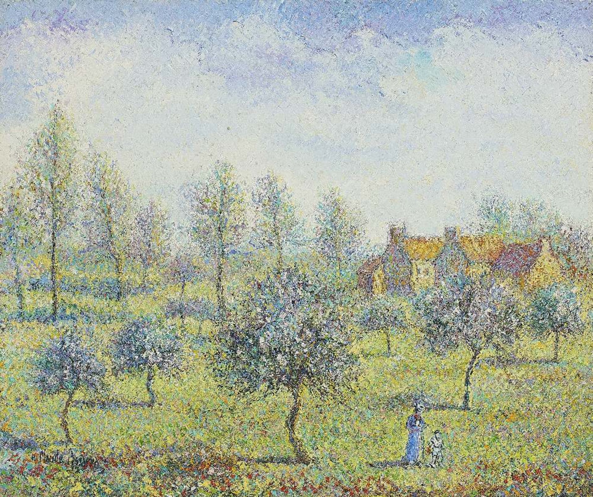 HUGUES CLAUDE PISSARRO (B. 1935) Le verger au printemps (Painted in the 1990s)