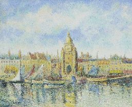 HUGUES CLAUDE PISSARRO (B. 1935) Le port de la Rochelle (Painted in the 1990s)