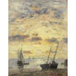 EUG&#200;NE BOUDIN (1824-1898) Mar&#233;e basse. Coucher de soleil (Painted circa 1885-1890)