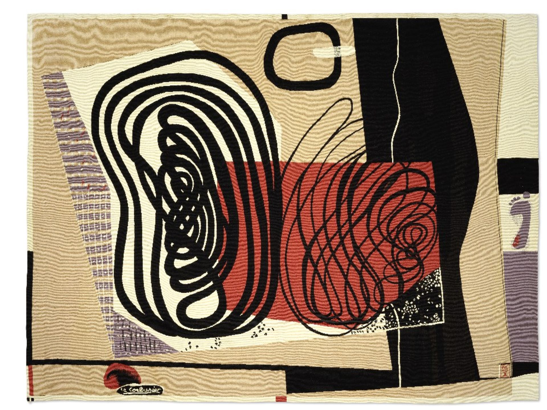 LE CORBUSIER (1887-1965) Les huit (Conceived in 1952, this tapestry executed by the Ateliers Pi...